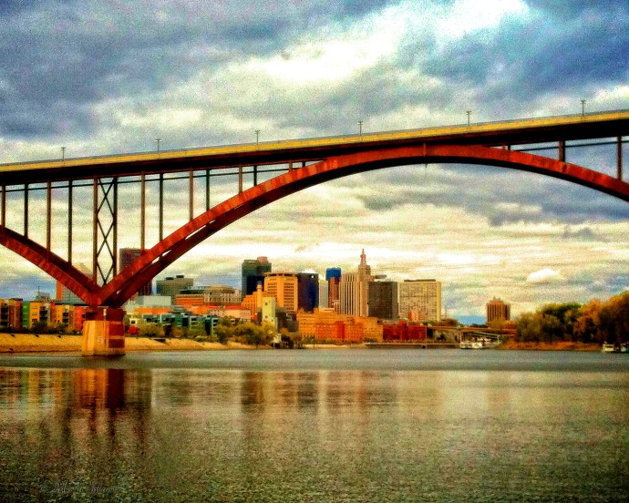 Fine Art Print of High Bridge Over looking St. Paul MN